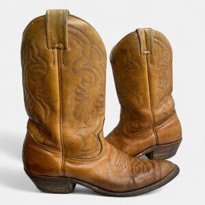 Boulet Leather Brown Western Cowboy Cowgirl Biker Boots Women's 7.5 C